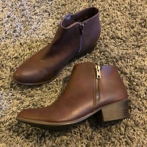 Brown ankle booties